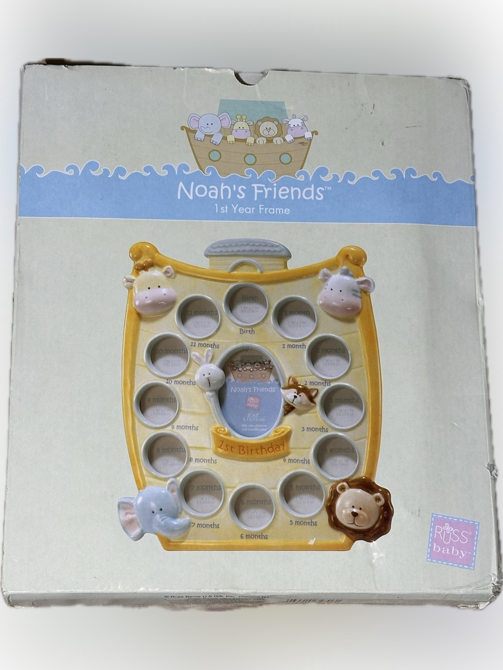 Russ Noah’s Friends 1st Year Photo Frame with Pastel Animal Accents - Picture 6 of 7